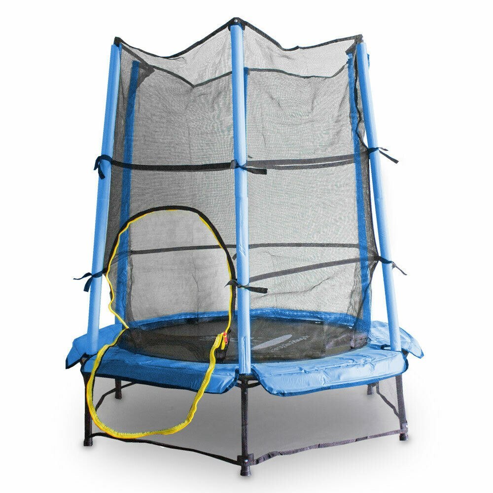 Růžová Trampolína do zahrady pro dítě/děti + ochrana a síť silná batuta M17515